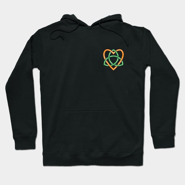 Ireland colors over a Celtic Heart Knot Hoodie by Finji